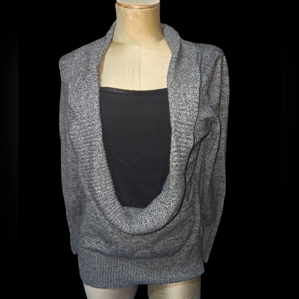 Dressbarn Charcoal Cowl Neck Sweater